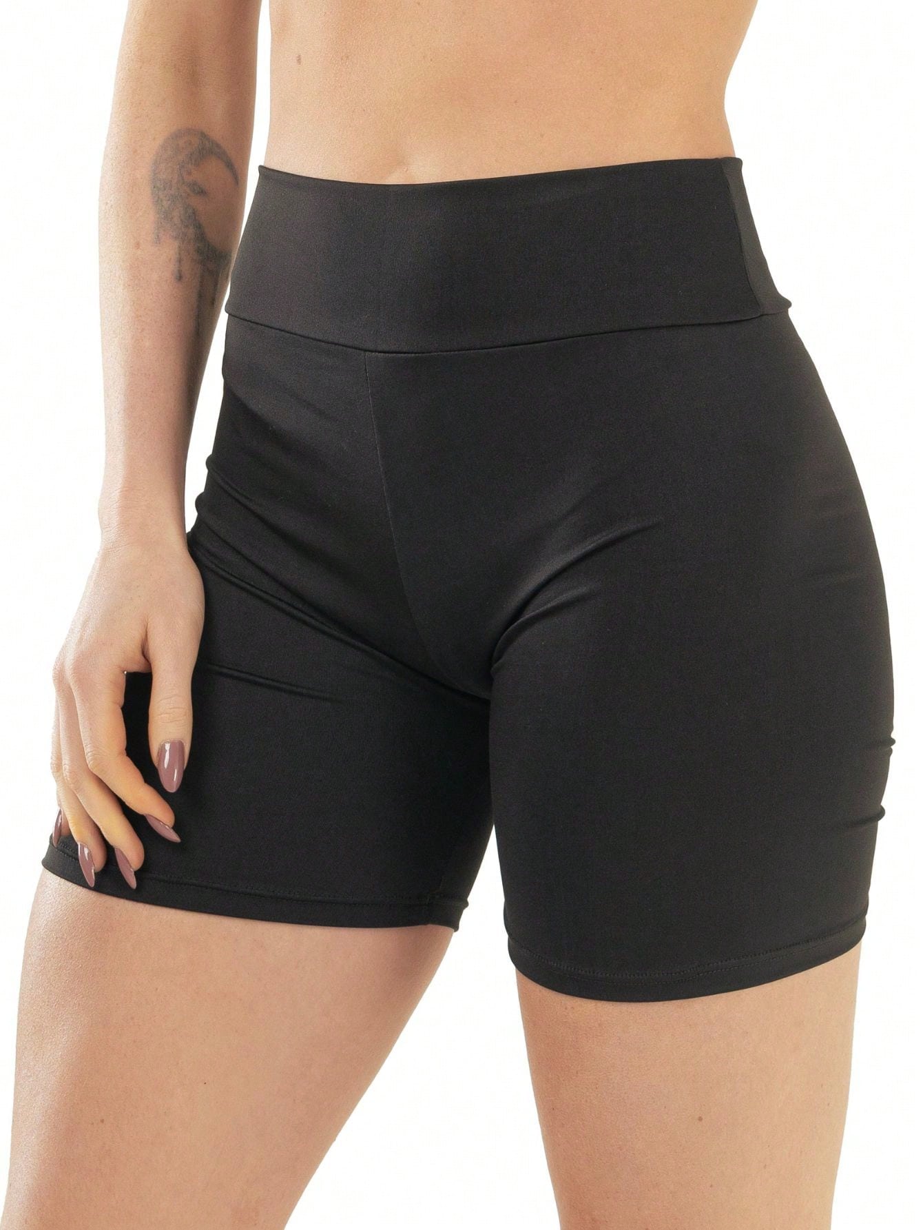 Short Anágua Cós Alto Segunda Pele Preto (Compre 1 e Leve 2)