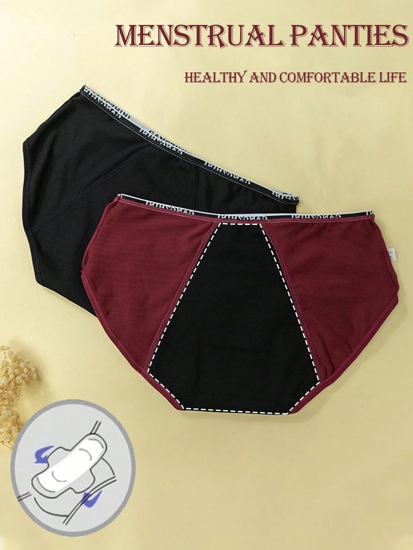Calcinha Absorvente Respirável Proteção contra Vazamentos (Compre 1 e Leve 2)