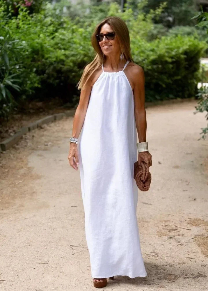 Vestido Longo de Alça Vintage Giulia White