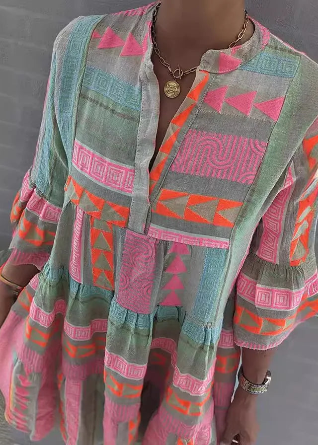 Vestido Midi Soltinho Gola V Raíssa