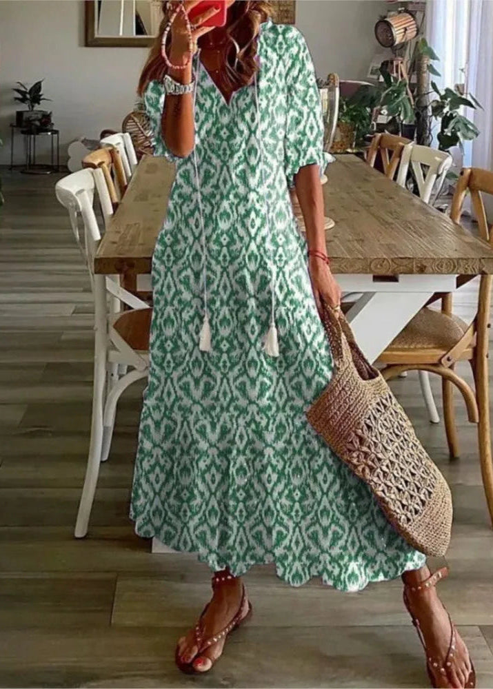 Vestido Longo Boho Vintage Camila Green