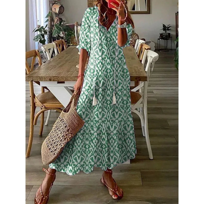 Vestido Longo Boho Vintage Camila Green