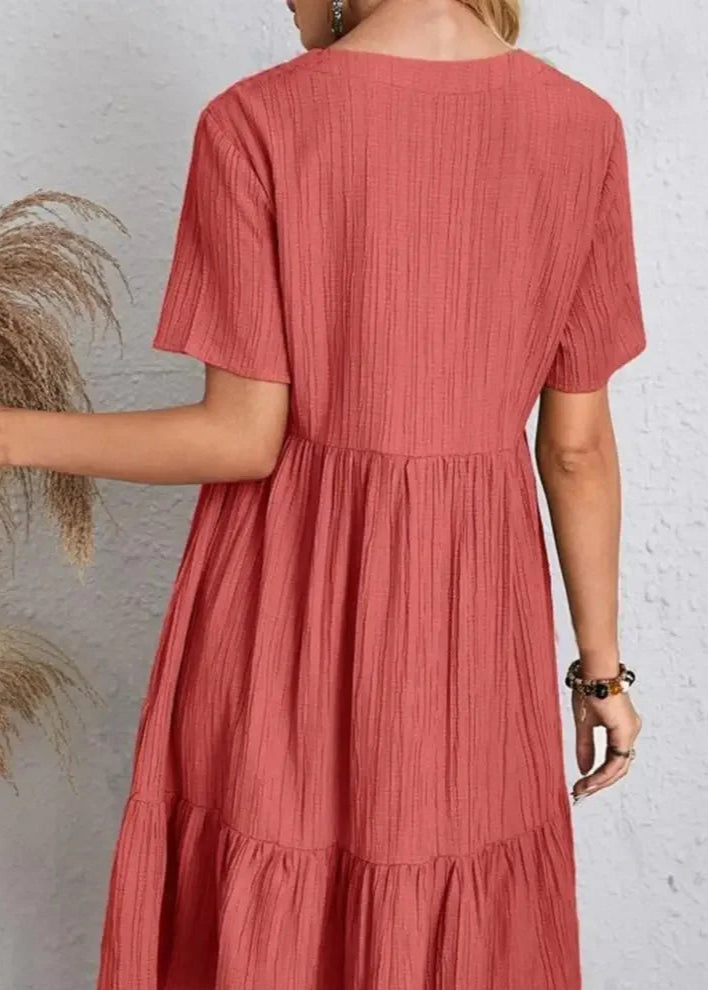 Vestido Midi Elegante Soltinho Valentina Red