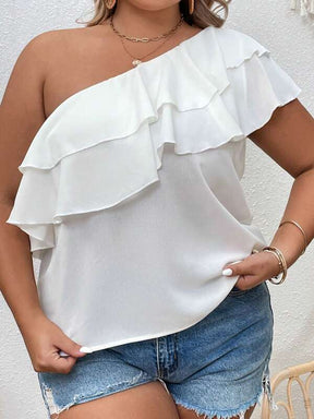 Blusa Feminina Plus Size um Ombro Stefany