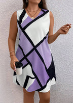 Vestido Plus Size Midi Estampa Geométrica Liz