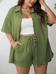 Conjunto Feminino Plus Size Camisa e Shorts Liz