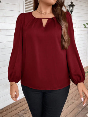 Blusa Feminina Plus Size Manga Longa Bufante Natália