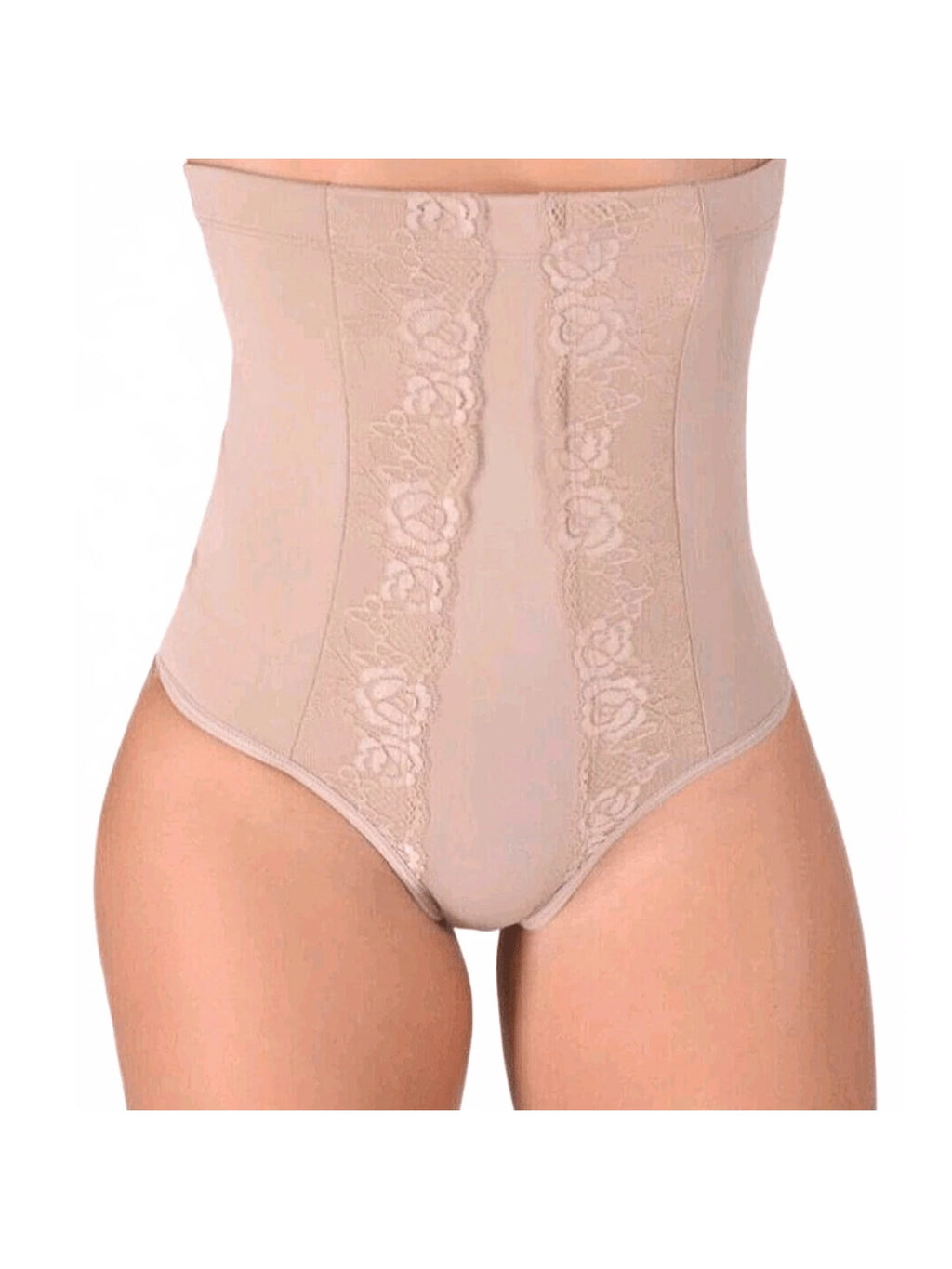 Kit Calcinha Cinta Modeladora Alta Comprime e Modela Pós Parto Alta Compressão Bege (Compre 1 e Leve 2)