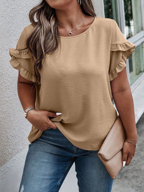 Blusa Feminina Plus Size Manga Curta Neiva