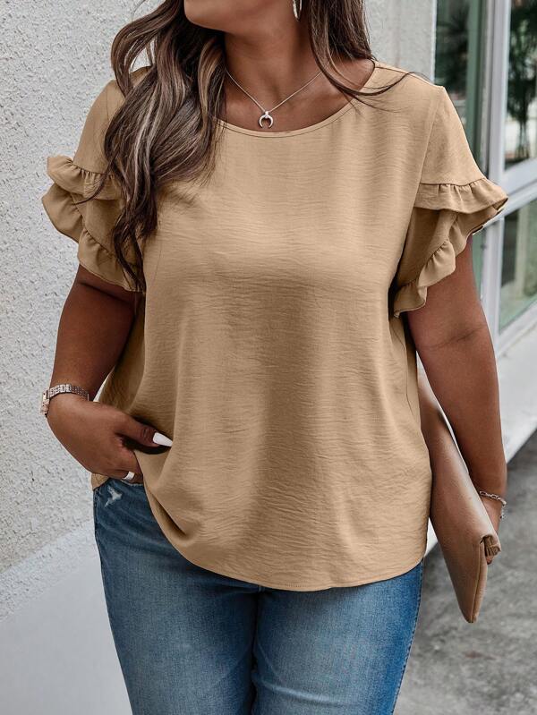 Blusa Feminina Plus Size Manga Curta Neiva