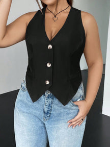 Colete Feminino Plus Size com Botão Juliana