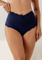 Kit Calcinha de Renda Modeladora Cos Alto Multicolorido (Compre 2 e Leve 4)