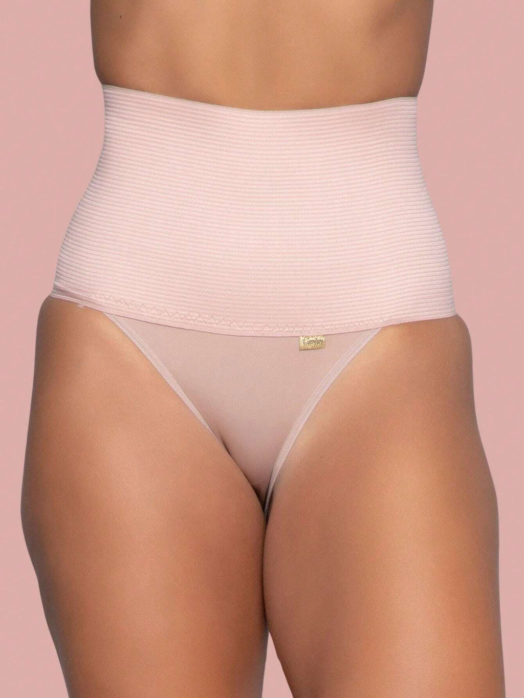 Kit Calcinha Cinta Modeladora Alta Compressão Pós Parto 18cm Bege (Compre 1 e Leve 2)