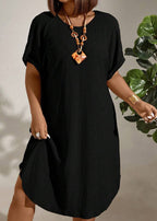 Vestido Plus Size Longo Bodycon com Manga Morcego Julia Black