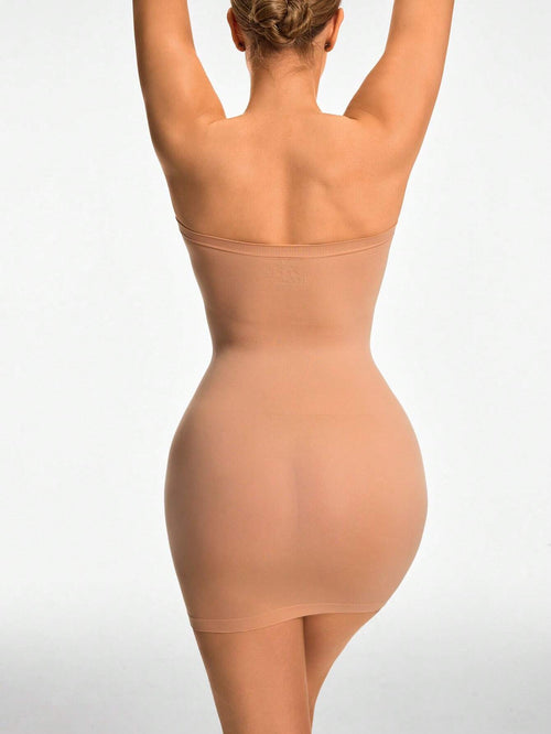 Anagua de Vestido Shape sem Alças Bege