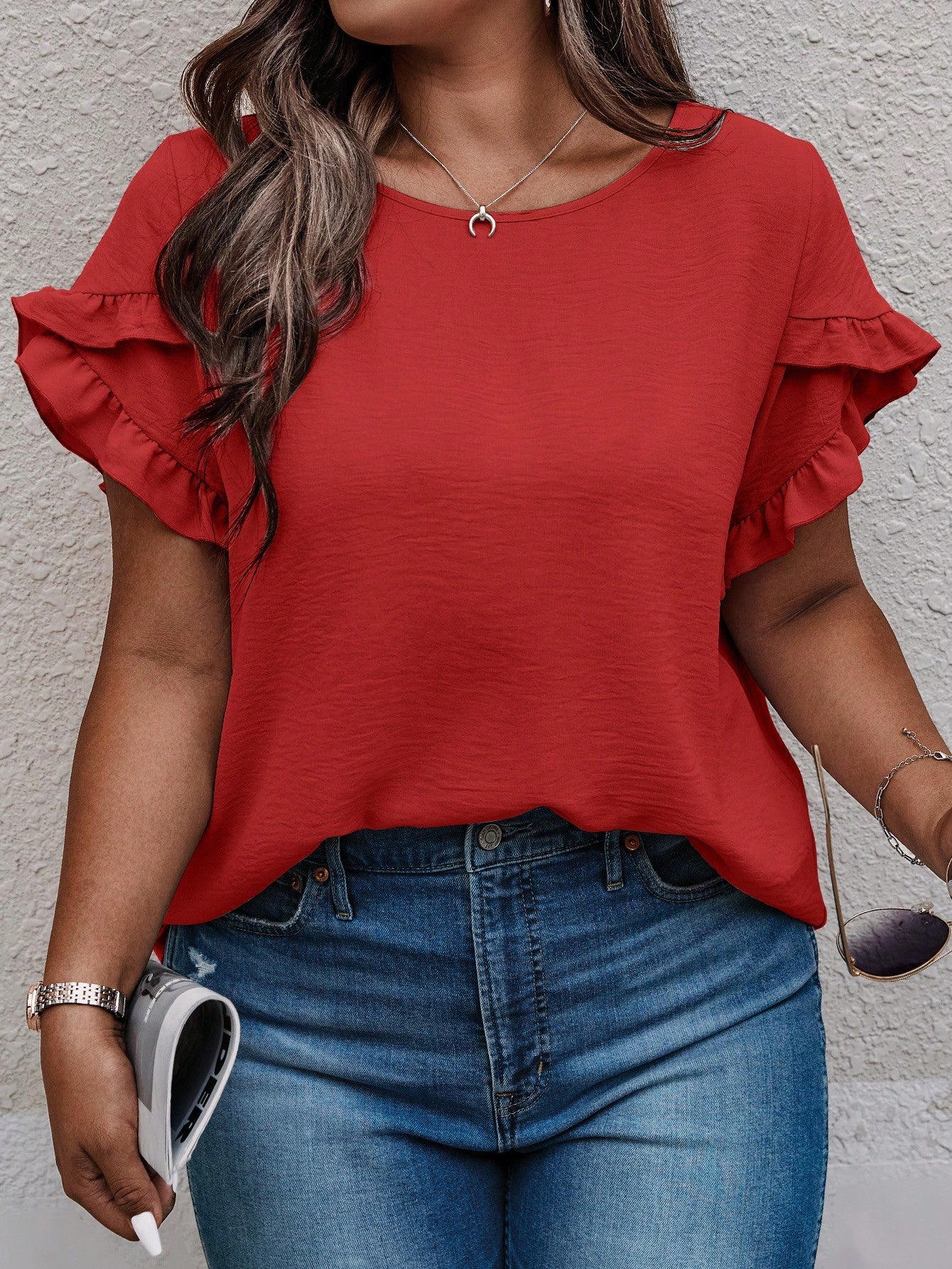 Blusa Feminina Plus Size Manga Curta Neiva