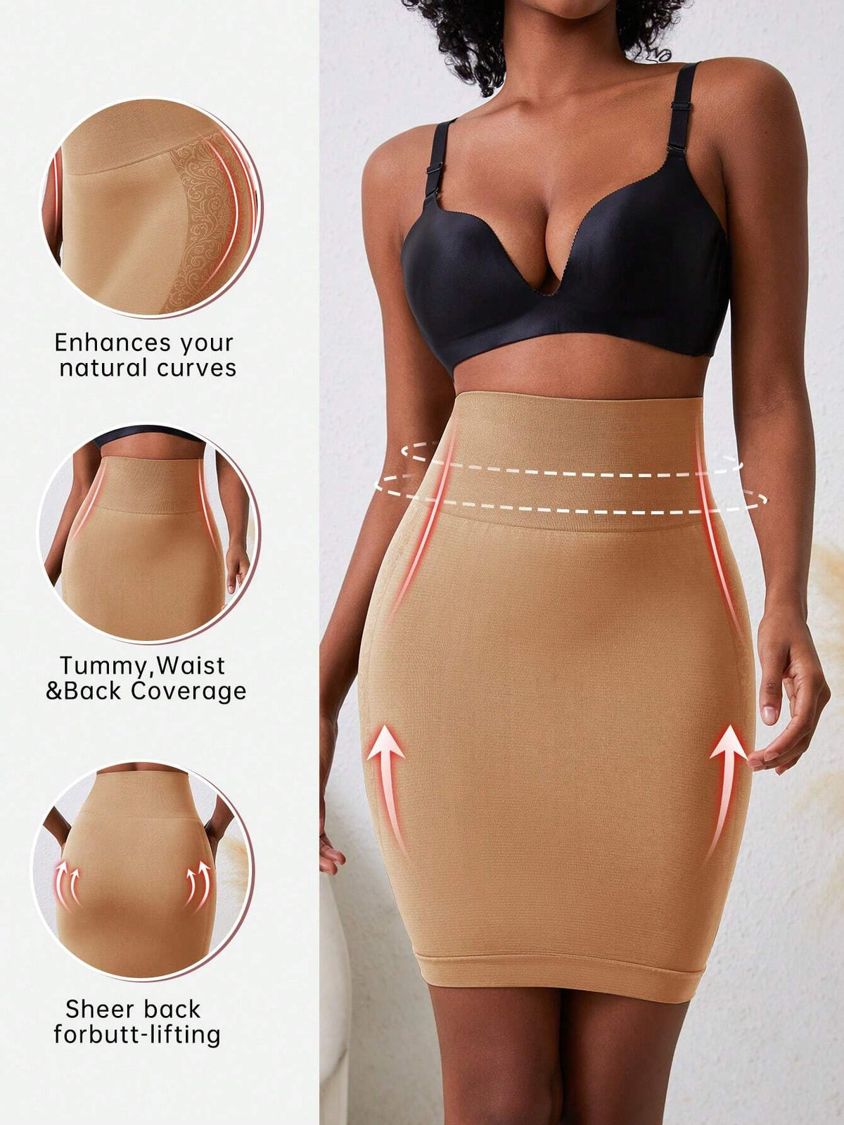 Anagua de Vestido Modelador com Compressão Abdominal