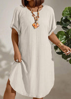 Vestido Plus Size Longo Bodycon com Manga Morcego Julia White