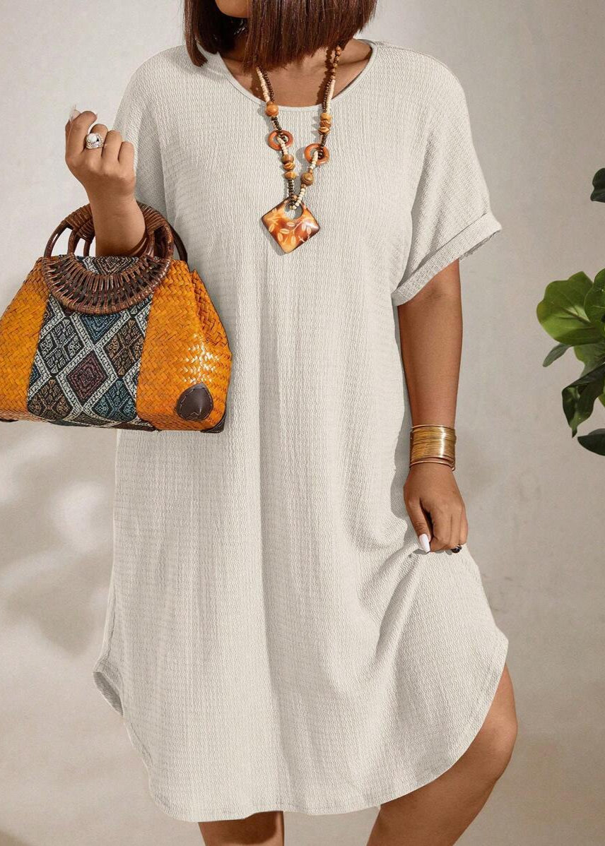 Vestido Plus Size Longo Bodycon com Manga Morcego Julia White