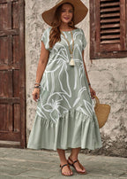 Vestido Plus Size Longo Casual Estampa Floral Michele