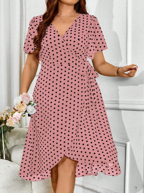 Vestido Feminino Plus Size com Manga Babado Iasmin