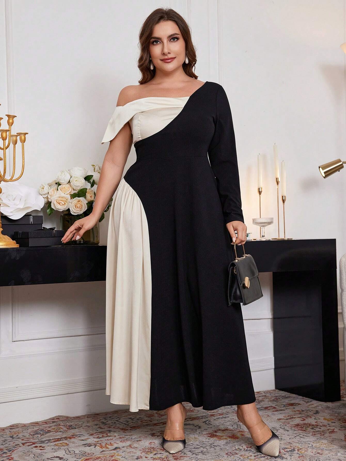 Vestido Plus Size Longo Assimétrico Fany