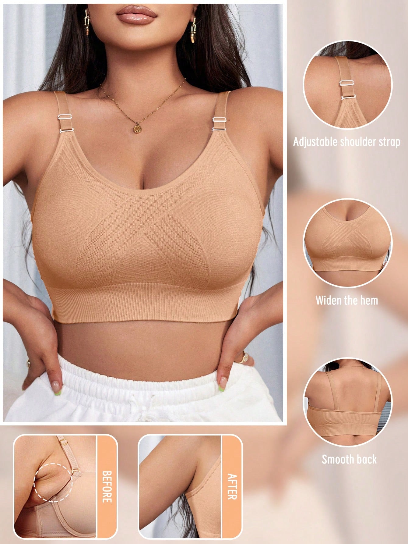 Sutiã Bralette sem Arame e sem Costura Plus Size