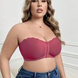 Sutiã Plus Size Tomara que Caia Tubular com Fecho Frontal sem Fios Watermelon