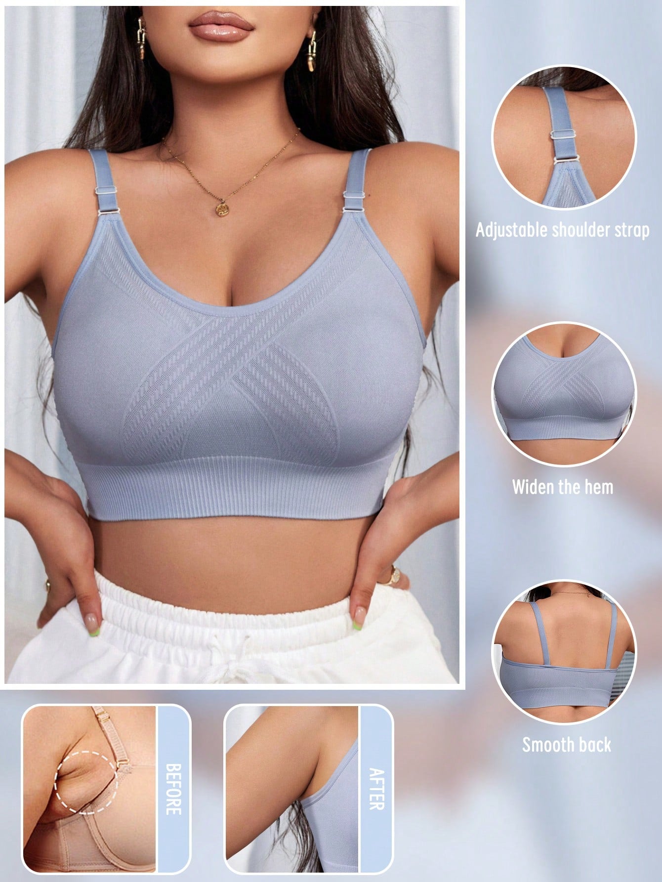 Sutiã Bralette sem Arame e sem Costura Plus Size