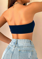 Sutiã Push-up Tomara que Caia com Fechamento Frontal Navy Blue