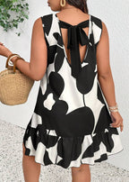 Vestido Plus Size Midi Boho e Amarração Traseira Fer Black