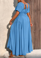 Vestido Plus Size Casual Elegante Mia Blue