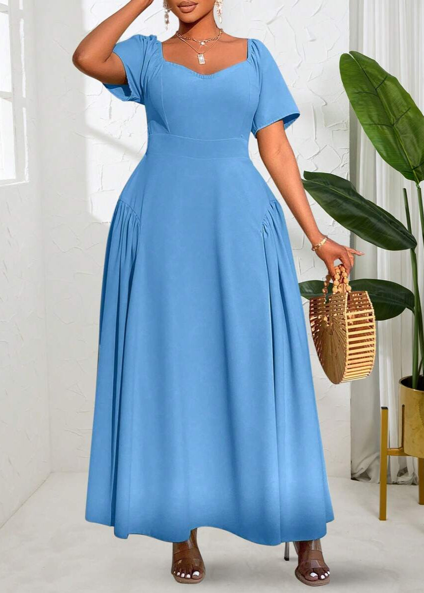 Vestido Plus Size Casual Elegante Mia Blue