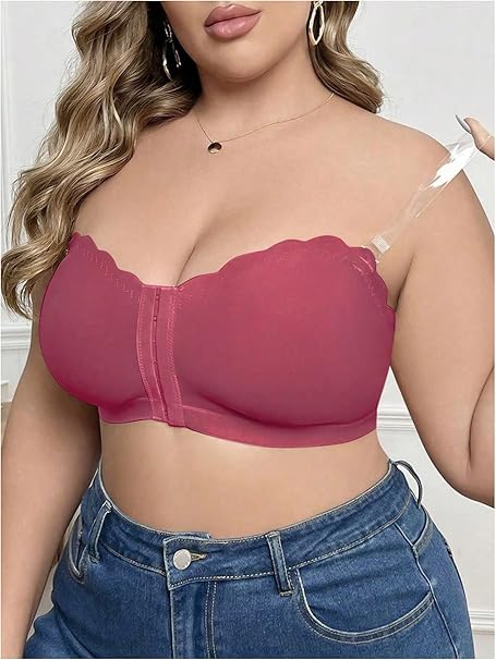 Sutiã Plus Size Tomara que Caia Tubular com Fecho Frontal sem Fios Watermelon