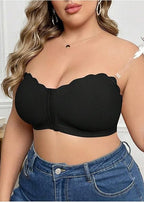 Sutiã Plus Size Tomara que Caia Tubular com Fecho Frontal sem Fios Black