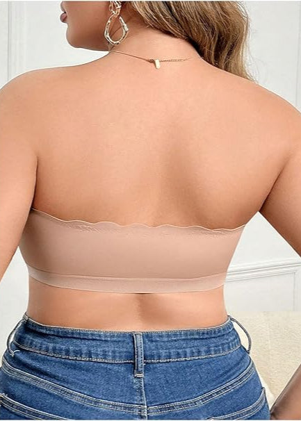 Sutiã Plus Size Tomara que Caia Tubular com Fecho Frontal sem Fios Damascus