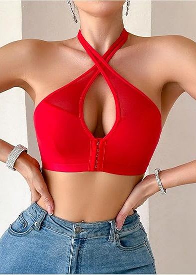 Sutiã Halter com Fechamento Frontal Ana Red