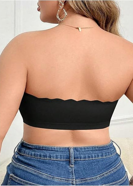 Sutiã Plus Size Tomara que Caia Tubular com Fecho Frontal sem Fios Black