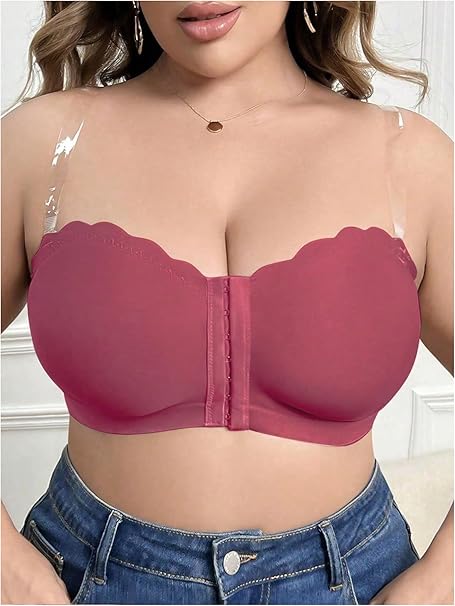 Sutiã Plus Size Tomara que Caia Tubular com Fecho Frontal sem Fios Watermelon