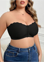 Sutiã Plus Size Tomara que Caia Tubular com Fecho Frontal sem Fios Black