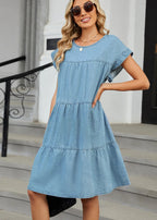 Vestido Midi Vintage Isa Blue