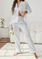 Pijama Americano Feminino Elegante Brisa White