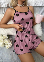 Pijama Feminino Curto Short Doll Heart Pink