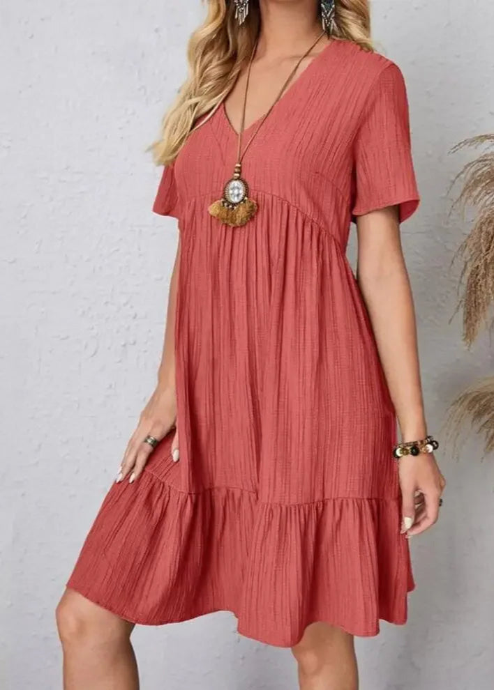 Vestido Midi Elegante Soltinho Valentina Red