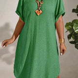 Vestido Plus Size Midi Soltinho Sabrina Green