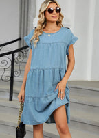 Vestido Midi Vintage Isa Blue