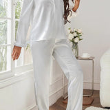 Pijama Americano Feminino Elegante Brisa White