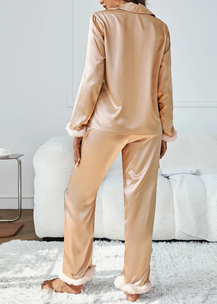 Pijama Americano Feminino Elegante Brisa Champagne