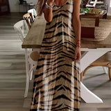 Vestido Longo Retro Boho Patricia Animal Print