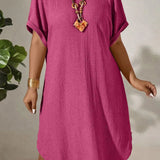 Vestido Plus Size Midi Soltinho Sabrina Pink